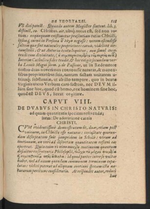 Caput VIII. De Duabus In Christo Naturis ...