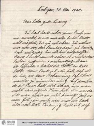 Brief vom 30.05.1920