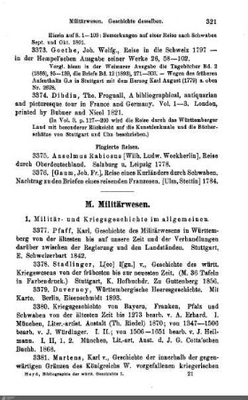 1. Militär- und Kriegsgeschichte im allgemeinen