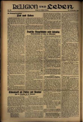 Vierte Ausgabe vom Sonntag, den 21. November 1937.
