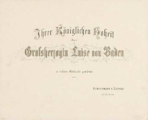 Kalligraphisch gestaltetes Widmungsblatt