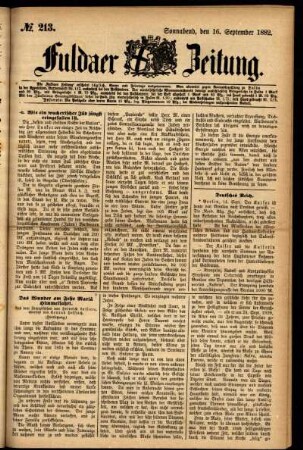Ausgabe vom Samstag, den 16. September 1882.