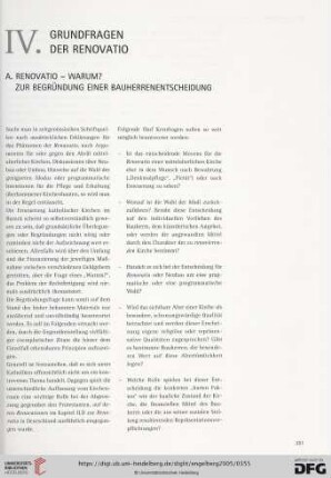 IV. Grundfragen der Renovatio