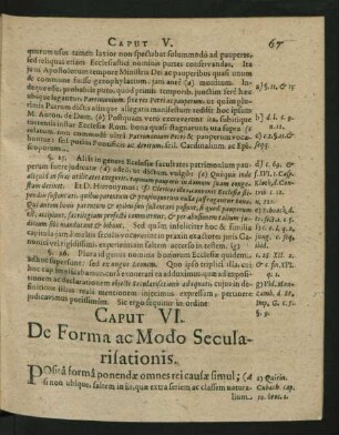 Caput VI. De Forma ac Modo Secularisationis.