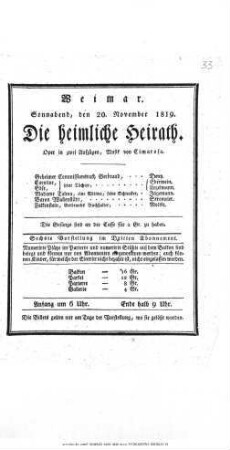 Die heimliche Heirath