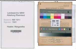 Entnazifizierung Margarethe Haaker , geb. 25.07.1908 ()