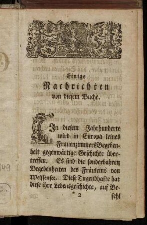 Einige Nachrichten von diesem Buche.