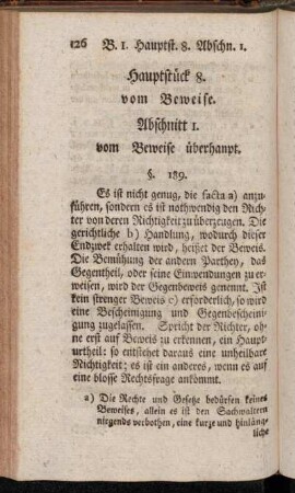Hauptstück 8. vom Beweise.