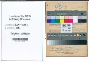 Entnazifizierung Wilhelm Teigeler , geb. 01.05.1896 (Schausteller)