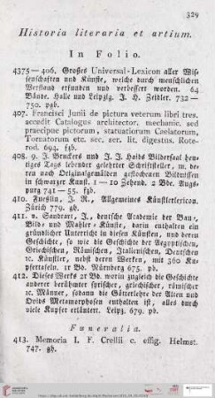 Historia literaria et artium (Nr. 4375 - 4918)