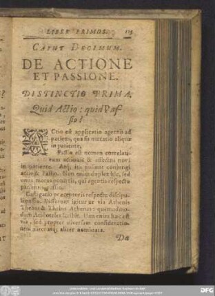 Caput Decimum. De Actione Et Passione.