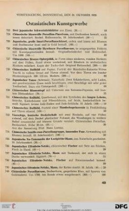 Ostasiatisches Kunstgewerbe (Nr. 723-748)