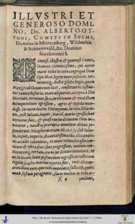 Illustri et Generoso Domino, Dn. Alberto-Ottoni …