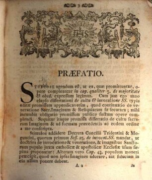 Diss. theol. polem. de cultu ss. imaginum et reliquiarum