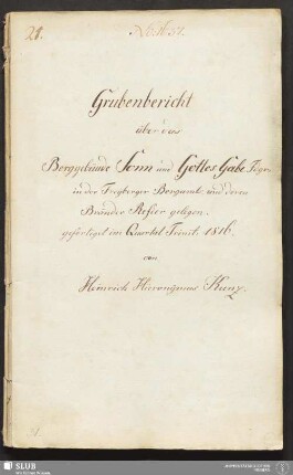 Grubenbericht über das Berggebäude Sonn und Gottes Gabe Fdgr: in der Freyberger Bergamts- und deren Bränder Refier gelegen - 18.6309 4.