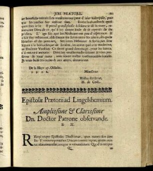Literæ Joh. Prætorii ad G.M. Lingelshemium.
