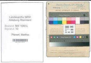 Entnazifizierung Martha Planert , geb. 24.09.1920 (Justizangestellte)