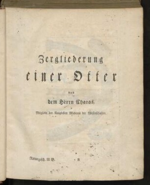 Zergliederung einer Otter