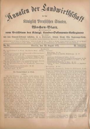 No. 34. Berlin, den 23. August 1871. XI. Jahrgang.