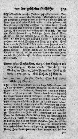 Literarisches Wochenblat. Bd.1.2.