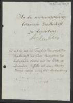 Brief von Joseph August Schultes an Regensburgische Botanische Gesellschaft