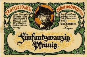 Rheinsberg, Stadt: 25 Pfennig 1922