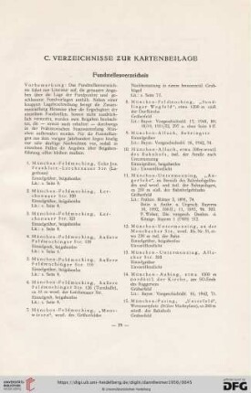 C. Verzeichnisse zur Kartenbeilage