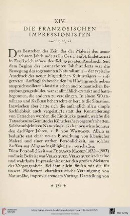 XIV. Die Französischen Impressionisten. Saal 39, 52, 53