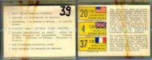 Merkblatt für Polizisten und Grenzsoldaten der DDR zur Erkennung von Vertretern westlicher Militärverbindungs- Missionen mit Verhaltensmaßregeln (eingeschweißt in Plastik-Hülle)