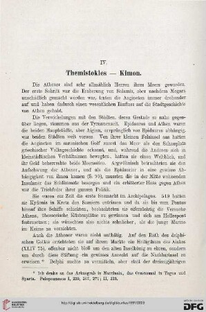 IV: Themistokles - Kimon