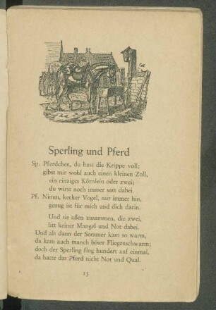 Sperling und Pferd