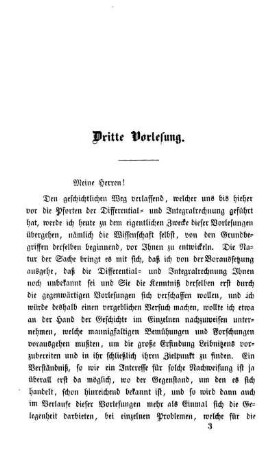 Dritte Vorlesung.