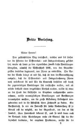 Dritte Vorlesung.
