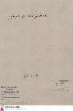 Langsdorff, Georg, Hofrat [in Wisselsheim]