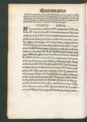 Quartus actus