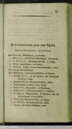 Pränumeranten zum 3ten Theile : Theils Vergessene, theils Neue