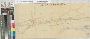 Geschlossenhalten der fernbedienten Schranken (Anrufschranken) am Wegübergang in km 222,181 der Strecke Arnsberg-Bestwig: Lageplan, M. 1:1.000 Stnr.: 54, Iwü, Bunr.: 73, Blnr.: 1