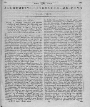 Dieterichs, J. F. C.: Handbuch der speciellen Pathologie und Therapie für Thierärzte und Landwirthe. Berlin: Amelang 1828