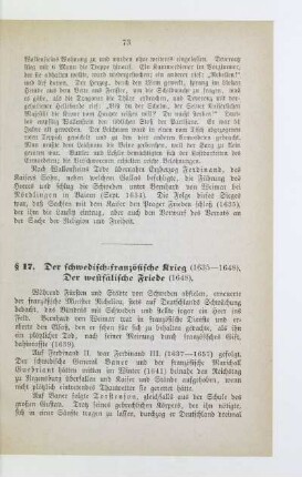 § 17. Der schwedisch-französische Krieg (1635-1648). Der westfälische Friede (1648)