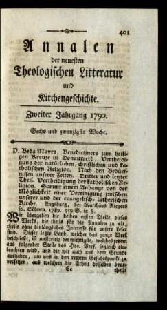 Sechs und zwanzigste Woche