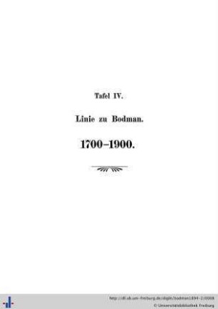 Tafel 4: Linie zu Bodman. 1700-1900.
