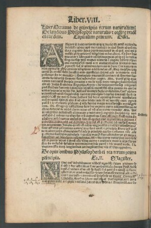 Liber Octavus de principiis rerum naturalium.