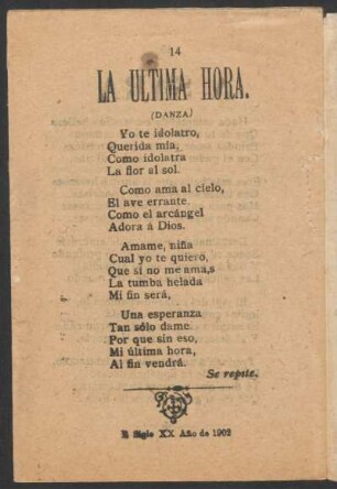 La última hora. : (Danza)