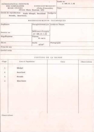 African Music Rostrum 1972