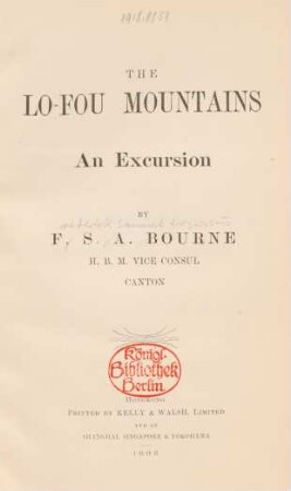 The Lo-Fou Mountains : an excursion