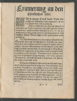 Erinnerung an den Christlichen Leser.