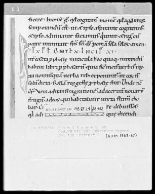 Gregorius Magnus, Homiliae in Ezecchielem — Initiale I, Folio 132recto