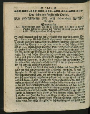 Das sechs und funfftzigste Capitel. Von abgedrungenen oder sonst disputablen Wechsel-Brieffen.