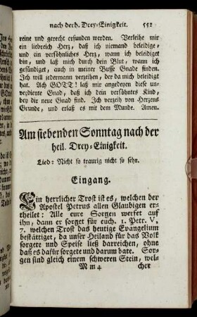 Am siebenden Sonntag nach der heil. Drey-Einigkeit. - Am neunten Sonntag nach der heil. Drey-Einigkeit.