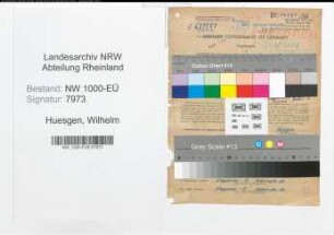 Entnazifizierung Wilhelm Huesgen, geb. 26.10.1909 (Kaufm.Angest.)